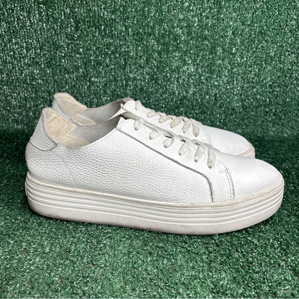 Crown‎ Vintage Gamina Women’s Sneakers White Pebbled Leather Platform Size 11